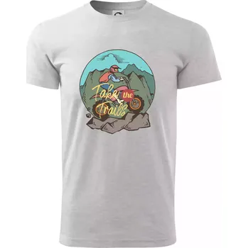 Pánské tričko Offroad Moto - Triko extra velké (5-8XL) - 7XL ( Světlešedý Melír )