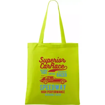 Superior Car Race - Taška bavlněná - 42 x 38 cm ( Limetková )