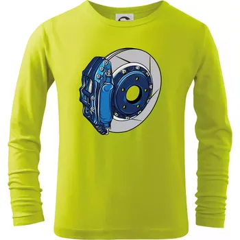 Dětská móda Auto kotoučová brzda - Triko dětské Long Sleeve - 104-110cm / 3-4 roky ( Limetková )