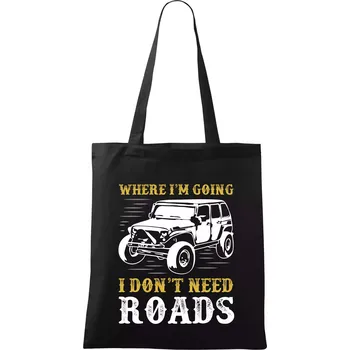 Nákupní taška Neřešim cesty - Taška bavlněná - 42 x 38 cm ( Černá )