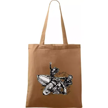 Nákupní taška Motorka se sajdkou - Taška bavlněná - 42 x 38 cm ( Cappuccino )