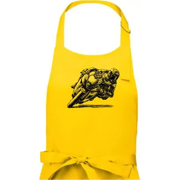 Kuchyňská zástěra Motorkář skica - Dámská zástěra na vaření - Univerzální velikost ( Žlutá )