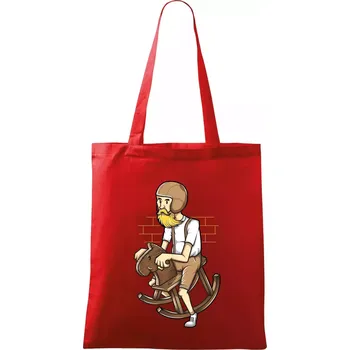 Nákupní taška Starý jezdec - Taška bavlněná - 42 x 38 cm ( Červená )