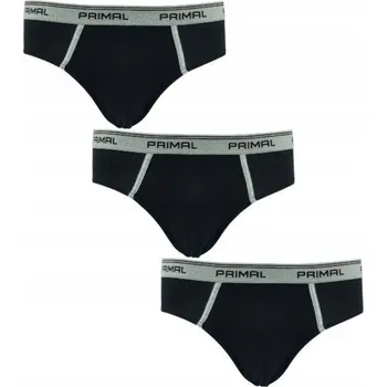 Slipy SLIPY PÁNSKÉ KLASICKÉ BAVLNĚNÉ KALHOTKY SET 3 ks černé Primal XXL