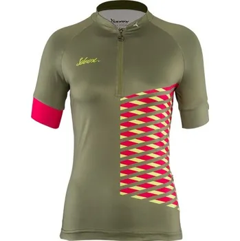 cyklistický dres Silvini Dámský volný MTB dres SABATINI WD1207 olive-punch Velikost: XS
