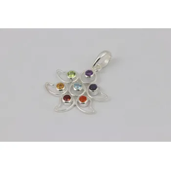 Přívěsek Čakrový přívěsek stříbrný květina - plátky květů