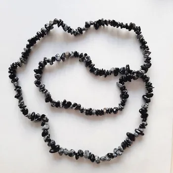 Náhrdelník Náhrdelník - Obsidián vločkový sekaný 90 cm ND31