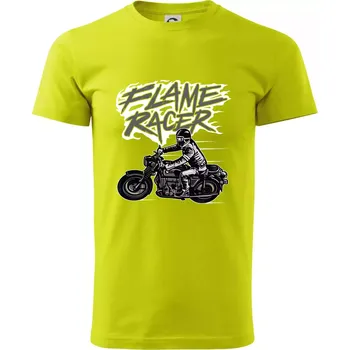 Flame Racer - Klasické pánské triko vyšší gramáže - 2XL ( Limetková )