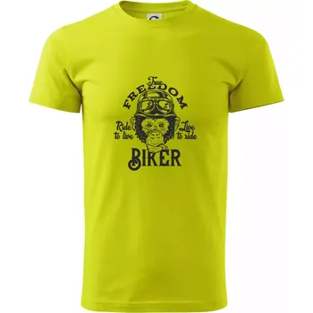 The freedom biker - Klasické pánské triko vyšší gramáže - 4XL ( Limetková )