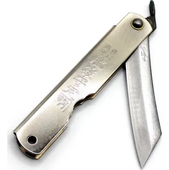 Kuchyňský nůž Japonský zavírací nůž Higonokami z SK oceli Warikomi - 90 mm, stříbrný