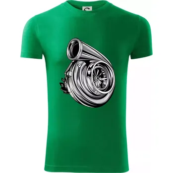 Car turbo - Viper FIT - Pánské zůžené tričko - 3XL ( Středně zelená )