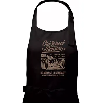 Kuchyňská zástěra Old School Road Race Monster - Pánská zástěra na vaření - Univerzální velikost ( Černá )