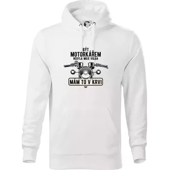Pánská mikina Být motorkářem nebyla moje volba řidítka - Mikina pánská Cape s kapucí - S ( Bílá )