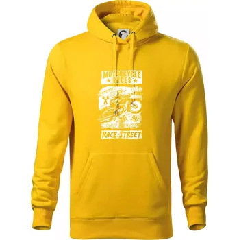 Pánská mikina Motorcycle Races - Mikina pánská Cape s kapucí - 2XL ( Žlutá )
