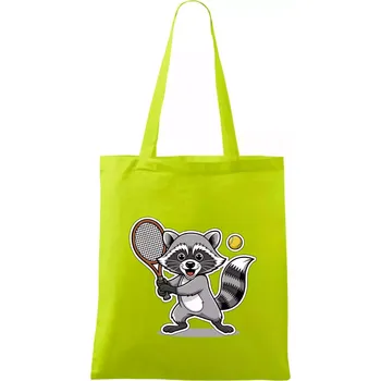 Mýval hraje tenis kreslený - Taška bavlněná - 42 x 38 cm ( Limetková )