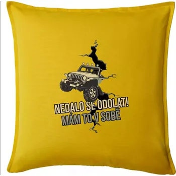 Polštář Nedalo se odolat, mám to v sobě offroad - Polštář 50x50 - 50x50 - Pouze potah ( Žlutá )