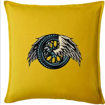 Polštář Moto kolo s křídly - Polštář 50x50 - 50x50 - Pouze potah ( Žlutá )