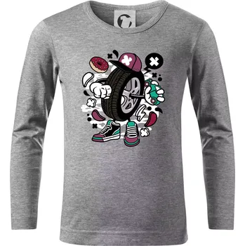 Gumák - Triko dětské Long Sleeve - 158 cm/12 let ( Tmavě šedý melír )