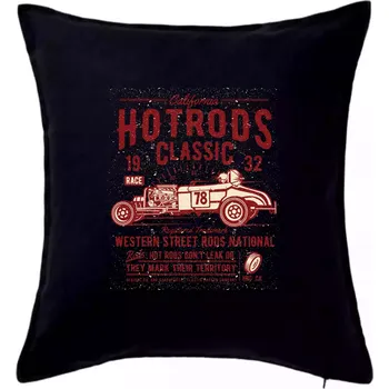 Polštář Hot Rods Race Classic - Polštář 50x50 - 50x50 - Včetně výplně ( Černá )