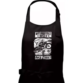 Kuchyňská zástěra Motorcycle Races - Dámská zástěra na vaření - Univerzální velikost ( Černá )