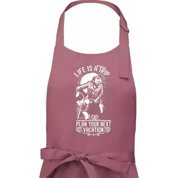 Kuchyňská zástěra Life Is a Trip - Pánská zástěra na vaření - Univerzální velikost ( Starorůžová )