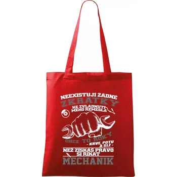 Mechanik zkratky - Taška bavlněná - 42 x 38 cm ( Červená )
