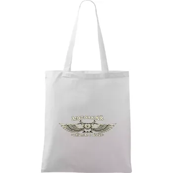 Nákupní taška Motorkář tělem i duší - Taška bavlněná - 42 x 38 cm ( Bílá )