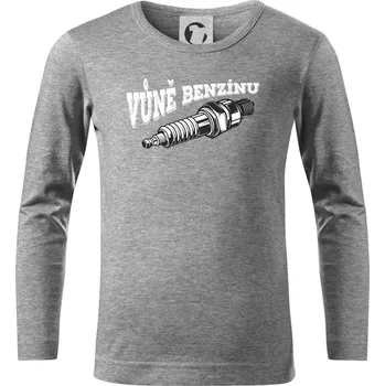 Chlapecké tričko Vůně benzínu - Triko dětské Long Sleeve - 122 cm/6 let ( Tmavě šedý melír )