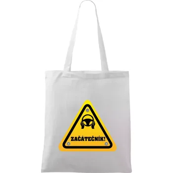 Nákupní taška Autoškola - začátečník - Taška bavlněná - 42 x 38 cm ( Bílá )