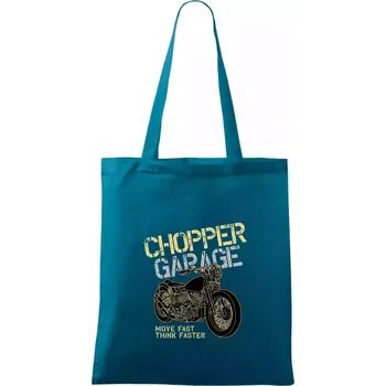 Chopper garage - Taška bavlněná - 42 x 38 cm ( Petrolejová )