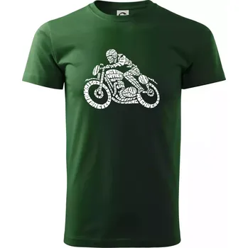 Pánské tričko Motorkář nápisy - Triko extra velké (5-8XL) - 6XL ( Lahvově zelená )