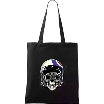 Nákupní taška Moto helma letec - Taška bavlněná - 42 x 38 cm ( Černá )