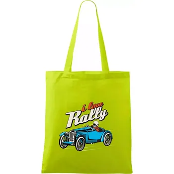 I Love Rally - Taška bavlněná - 42 x 38 cm ( Limetková )