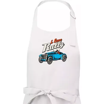 Kuchyňská zástěra I Love Rally - Pánská zástěra na vaření - Univerzální velikost ( Bílá )