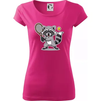 Dámské tričko Mýval hraje tenis kreslený - Dámské triko Pure - S ( Purpurová )