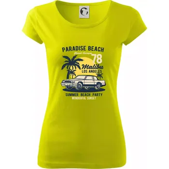 Paradise Beach - Dámské triko Pure - L ( Limetková )