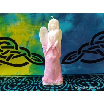 Svíčka Andělka Natálka růžová