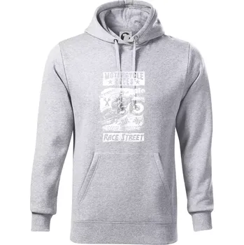 Pánská mikina Motorcycle Races - Mikina pánská Cape s kapucí - 5XL ( Světlešedý Melír )