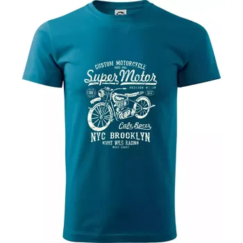 Pánské tričko Super Motor - Klasické pánské triko vyšší gramáže - S ( Petrolejová )