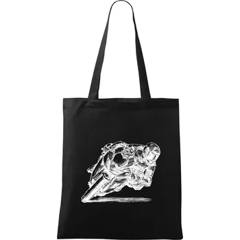 Motorkář skica - Taška bavlněná - 42 x 38 cm ( Černá )