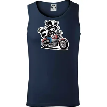 Mýval na motorce kreslený - Tílko pánské Core - S ( Námořní modrá (velmi tmavá - téměř černá) )