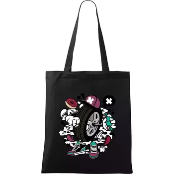 Nákupní taška Gumák - Taška bavlněná - 42 x 38 cm ( Černá )