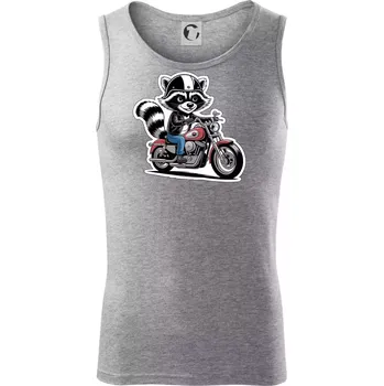 Mýval na motorce kreslený - Tílko pánské Core - M ( Tmavě šedý melír )