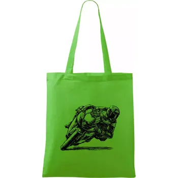 Nákupní taška Motorkář skica - Taška bavlněná - 42 x 38 cm ( Apple Green )