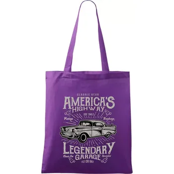 America's Highway - Taška bavlněná - 42 x 38 cm ( Fialová )