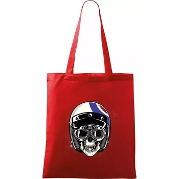 Nákupní taška Moto helma letec - Taška bavlněná - 42 x 38 cm ( Červená )