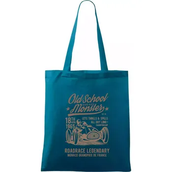 Old School Road Race Monster - Taška bavlněná - 42 x 38 cm ( Petrolejová )