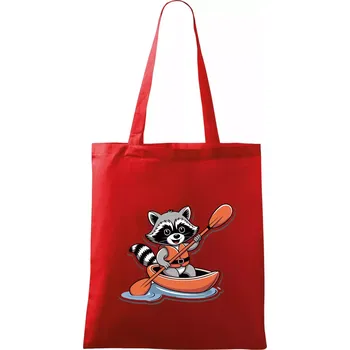 Mýval v kajaku kreslený - Taška bavlněná - 42 x 38 cm ( Červená )