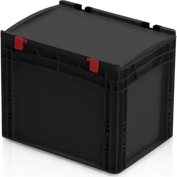 Přepravka na jídlo ESD Euro přepravka s víkem 40 cm × 30 cm × 33,5 cm, černá