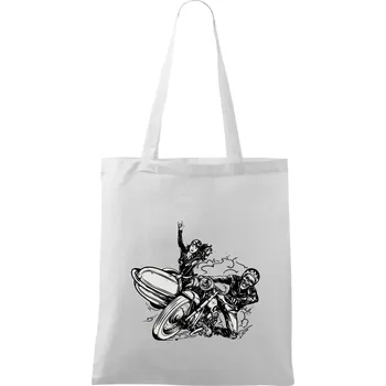 Motorka se sajdkou - Taška bavlněná - 42 x 38 cm ( Bílá )